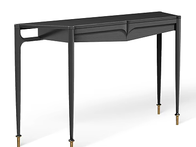 Modern Black Side Table With Sleek Design And Gold Metal Legs 3d model