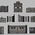 Various Ornate Decorative Gates With Intricate Metal Designs And Styles