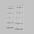 Tall Multi Tiered Shelving Unit With Black Frame And Wooden Wire Racks