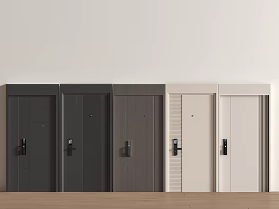 Entry door single door security door smart door top door 3d model