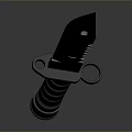 Tactical Military Knife With Black Textured Handle And Sharp Stainless Steel Blade