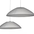 Two Modern Dome Shaped Pendant Lights In Minimalist Interior Design 3d model