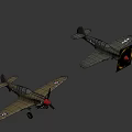 Vintage Airplane Showcasing Gray Green Fuselage Red Nose Shark Mouth Paint Star Emblem On Wings