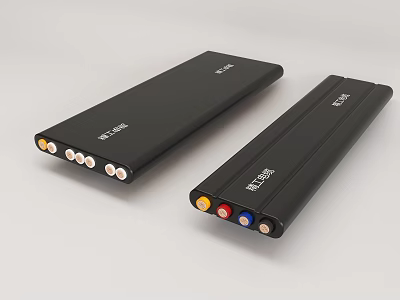 Two Black Audio Amplifier Devices With Colored Input Output Ports 3d model