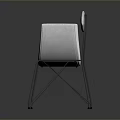 Elegant Modern White Single Chair With Curved Backrest And Metal Legs Design