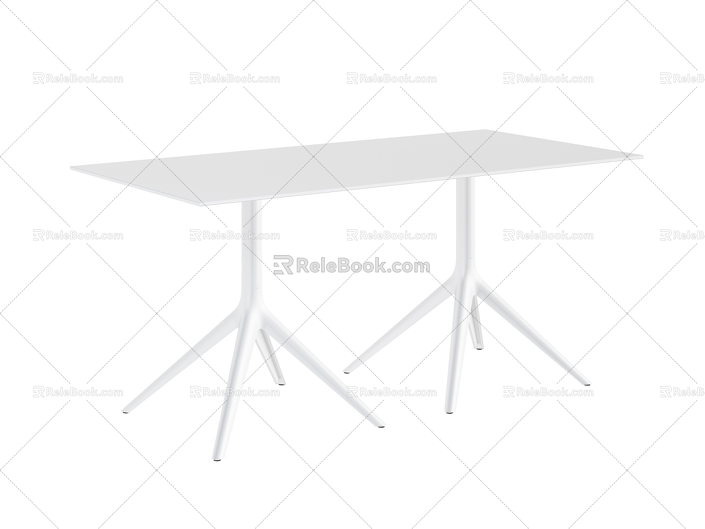 Table set simple atmosphere elegant 3d model