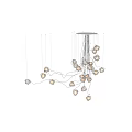 BOCCI Modern Chandelier with Multiple Spherical Bulbs and Curved Wires Design