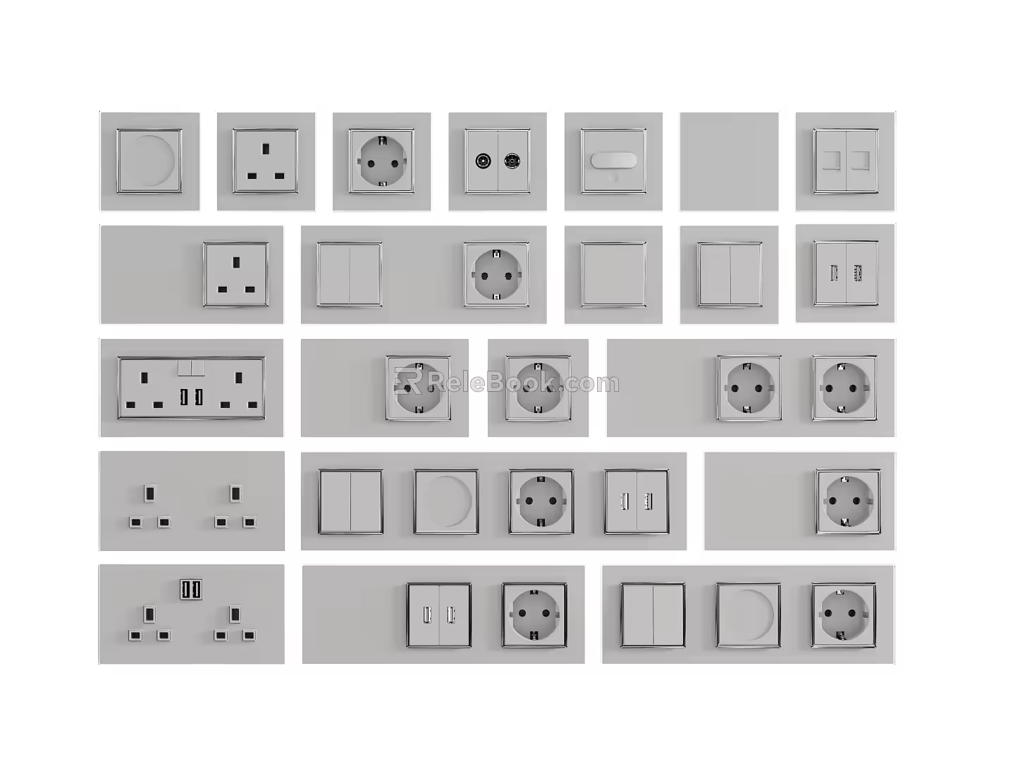 Modern switch socket 3d model
