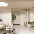 Modern Cream Wind Front Desk 3d model