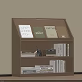 Brown Multi Tiered Bookshelf With Books Decorative Items And Vintage Camera