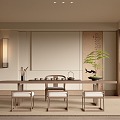 New Chinese Style Tea Room New Song Style Meeting Room Tea Room 3d model