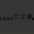Home Theater Audio Speaker System With Various Sizes And Control Unit Setup