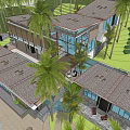 Modern Detached Villa With Palm Trees Beach And Ocean View