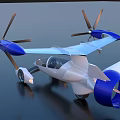 Modern Futuristic Flying Car With Rotating Propellers And Sleek Aerodynamic Wings