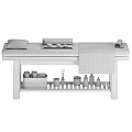Professional Medical Treatment Table With Pillow Towel Massage Stones And Storage Drawer