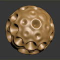 Shiny Golden Abstract Sphere With Multiple Holes And Textured Surface 3d model