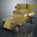 Khaki Armored Functional Vehicle With Vintage Design And Armor Structure