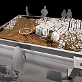 Commercial Equipment for Interactive Architectural Model Display with Scale Buildings and People