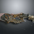 Unique Irregular Shaped Object With Metallic Luster And Rock Texture On Dark Background