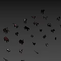Colorful Various Animal Characters From Games And Movies On Pink Background