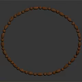 Brown Bracelet Strung With Small Beads On Black Background With Reflective Effect 3d model