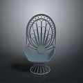 Modern Single Chair With Intricate Cutout Backrest And Circular Base Design