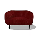 Red Textured Fabric Single Sofa With Modern Design And Black Legs 3d model