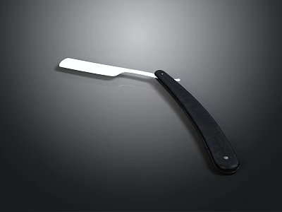 Classic Straight Razor With Silver Blade And Black Handle For Daily Grooming 3d model