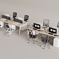 Modern Enterprise Desk Office Desk 3d model