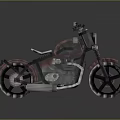 Stylish Red and Gray Motorcycle Design With Handlebars Seat and Exhaust Pipe