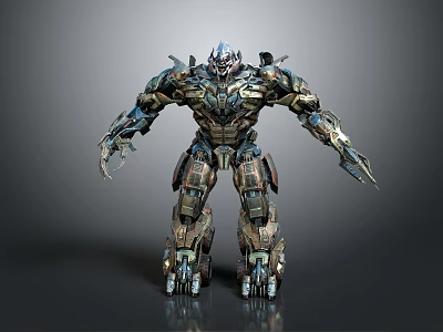 Detailed Mechanical Robot Character 3D Render With Armored Body And Metallic Limbs 3d model