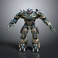 Detailed Mechanical Robot Character 3D Render With Armored Body And Metallic Limbs