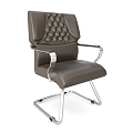 Modern Office Chair Leisure Chair Work Chair Leather Chair Soft Chair brown Seat Metal Support Legs 3d model