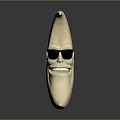 Crescent Shaped Household Decorative Item With Sunglasses And Happy Smiling Face