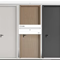 Modern Flush Doors in White Wood Grain and Dark Gray for Home Interior