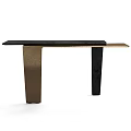 Modern Console Table Design With Black Surface And Gold Metal Frame 3d model