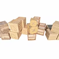 Style box packing box wooden box express box container cargo box 3d model