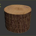 Natural Wooden Stump Decorative Piece With Tree Ring Texture And Rough Surface 3d model