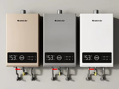 Vanward Gold Gray White Water Heaters With Modern Design Digital Display And Temperature Control 3d model