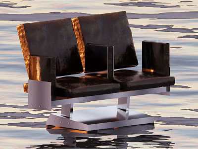 modern double sofa sofa 3d model