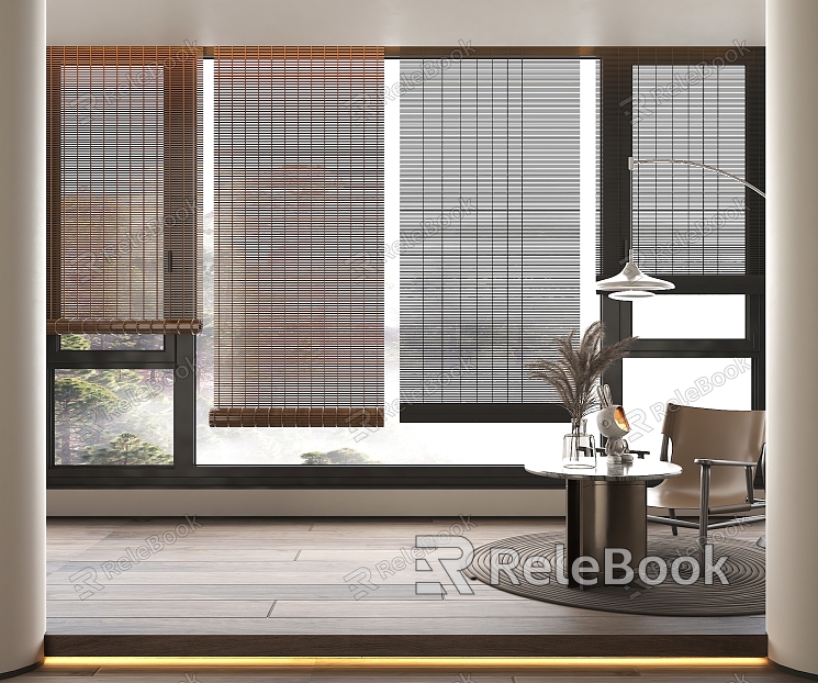 New Chinese-style roller blinds, bamboo blinds, wood blinds, venetian blinds, curtain, lifting blinds, blackout blinds model