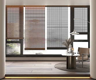 New Chinese-style roller blinds, bamboo blinds, wood blinds, venetian blinds, curtain, lifting blinds, blackout blinds 3d model