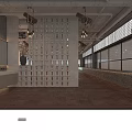 Spacious Open Restaurant Interior With Pirate Flags Long Tables Large Windows And Red Brick Walls