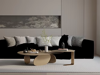 Modern three-seat sofa 3d model