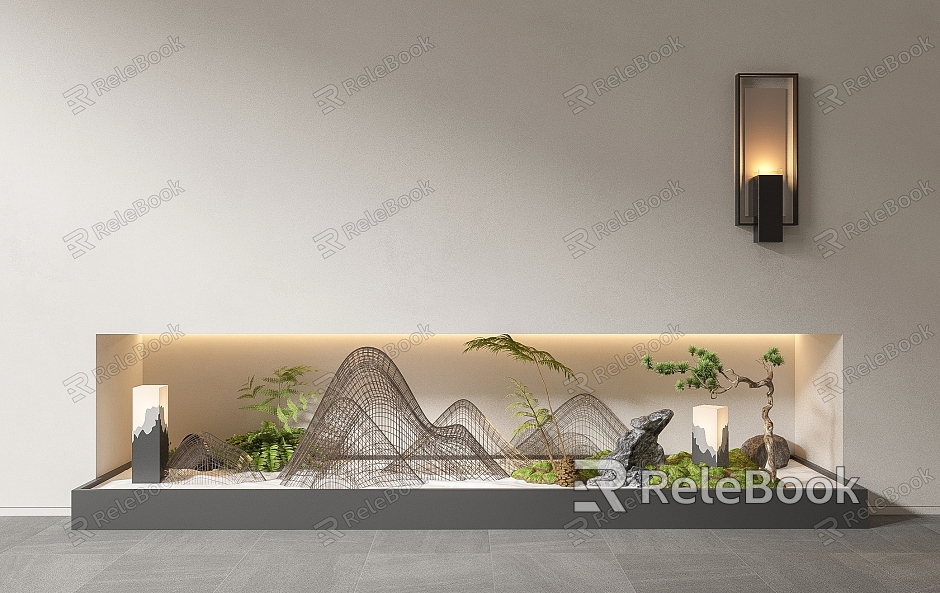 modern courtyard sketch indoor landscape landscaping plant pile micro landscape courtyard sketch indoor landscape landscaping plant pile micro landscape model