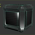 Industrial Metal Device With Ventilation Grilles And Reinforced Edges