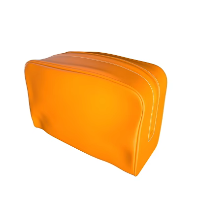 Orange Travel Case With Smooth Glossy Surface And White Stitch Detail For Storage 3d model