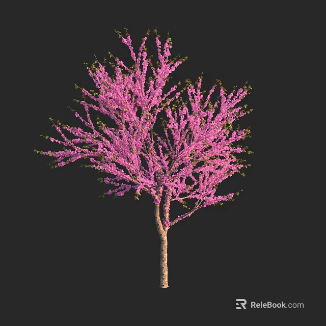 Pink Flower Tree Shaped Decorative Light For Home Ambient Lighting With Black Background 3d model 