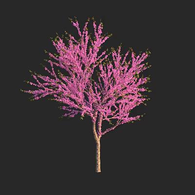 Pink Flower Tree Shaped Decorative Light For Home Ambient Lighting With Black Background 3d model