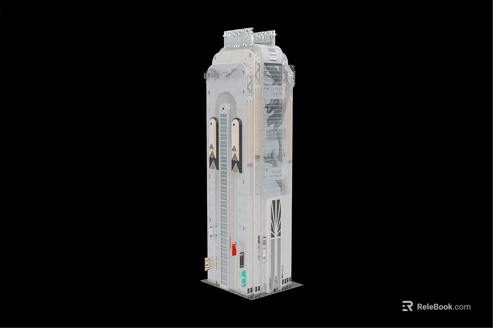 Future Architecture Innovative Vertical Transparent Tower With Modern Glass Structure 3d model